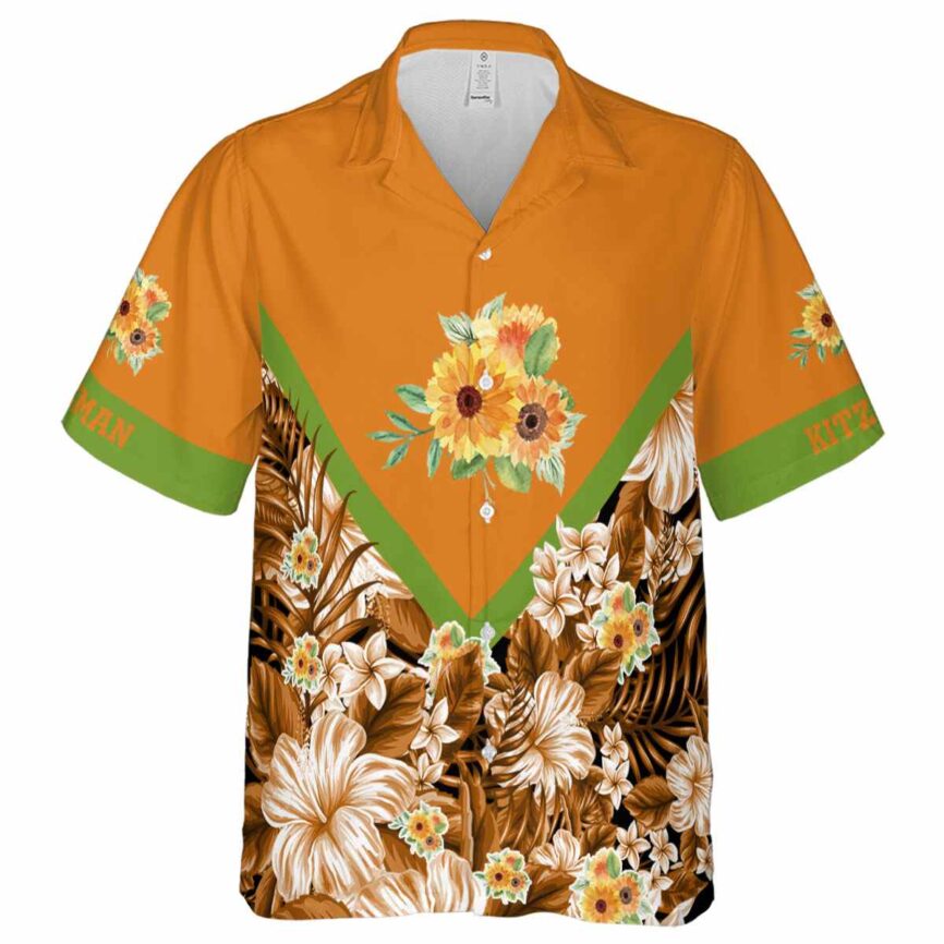 Custom Sunflower Bold Floral Number Hawaiian Shirt Fashion forward