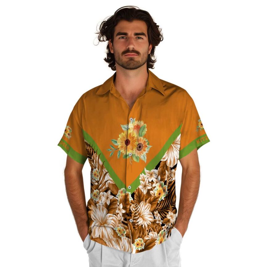 Custom Sunflower Bold Floral Number Hawaiian Shirt New Arrival