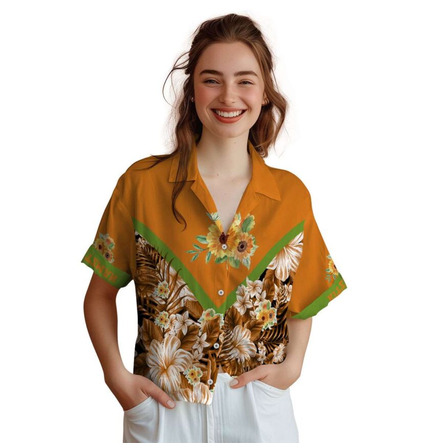 Custom Sunflower Bold Floral Number Hawaiian Shirt Top rated