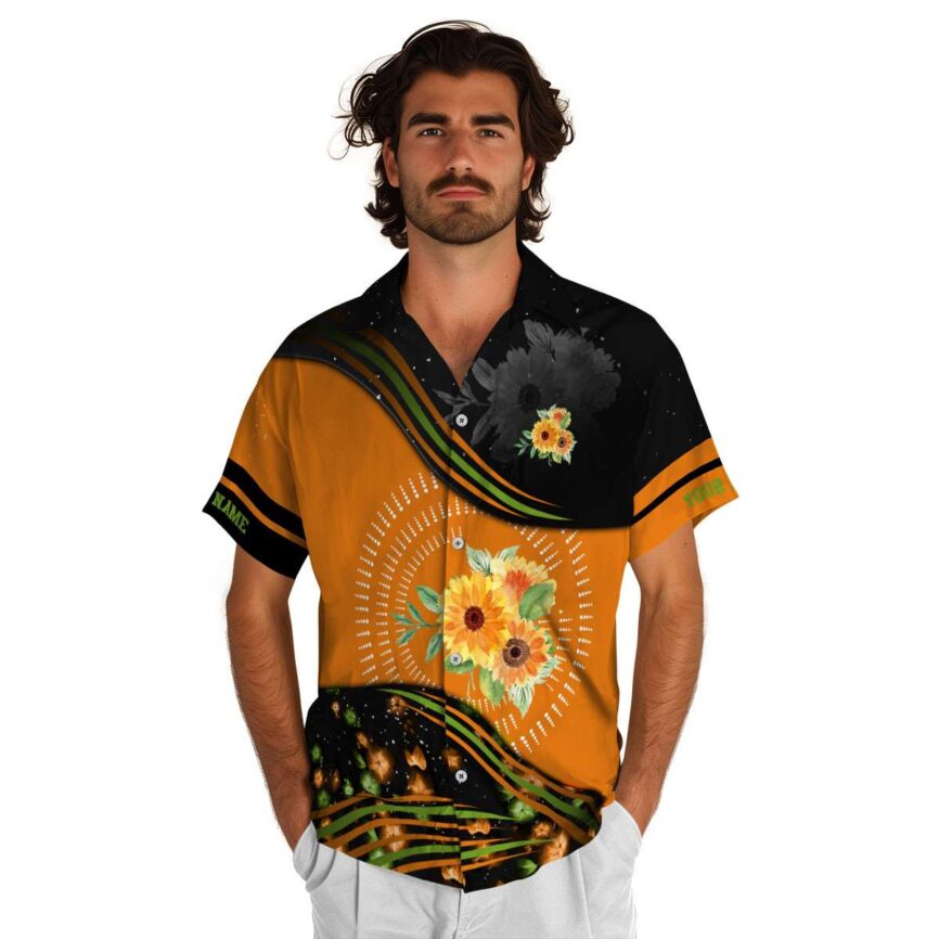 Custom Sunflower Dynamic Swirl Hawaiian Shirt New Arrival