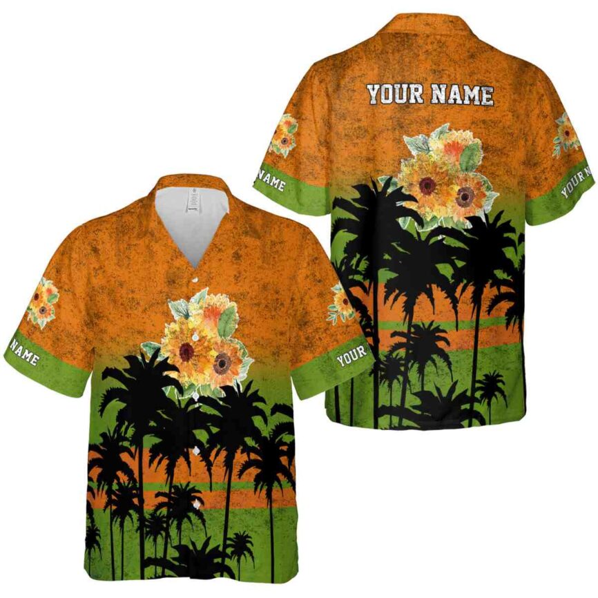 Custom Sunflower Sunset Gradient Hawaiian Shirt Premium grade