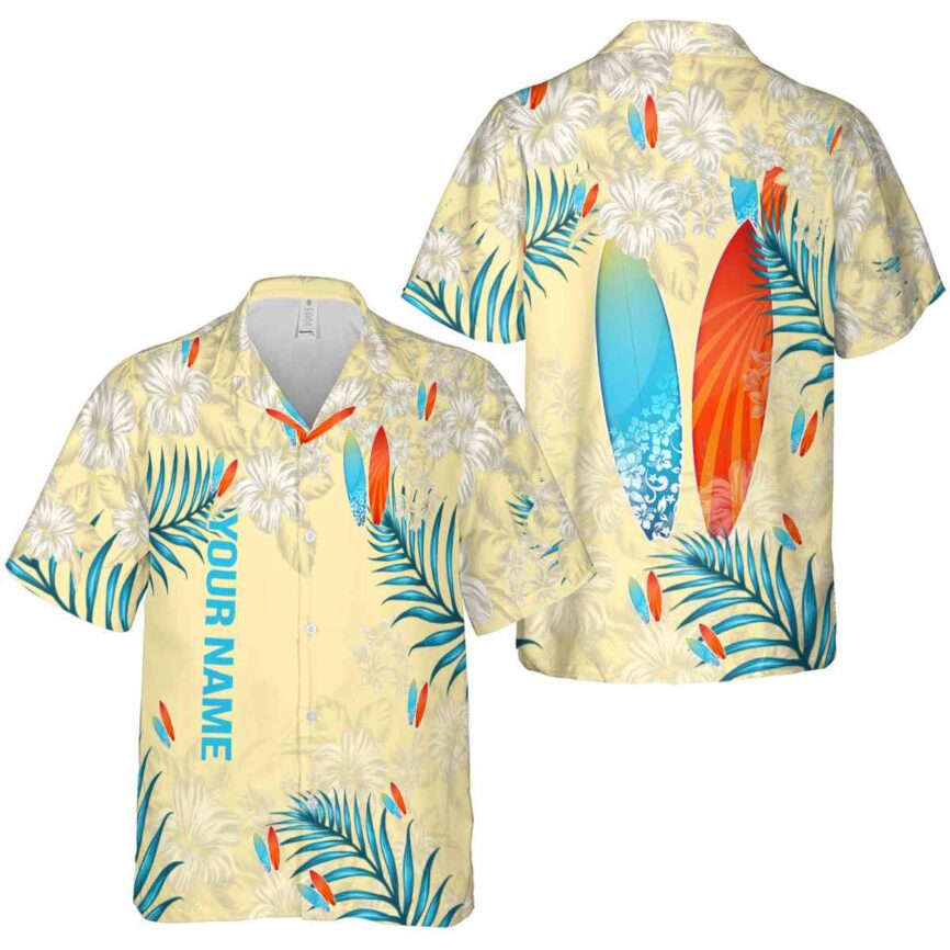 Custom Surf Hibiscus Pattern Hawaiian Shirt Premium grade