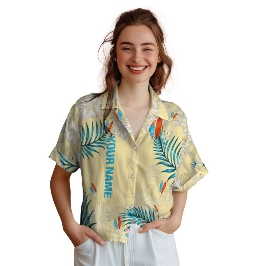 Custom Surf Hibiscus Pattern Hawaiian Shirt Top rated