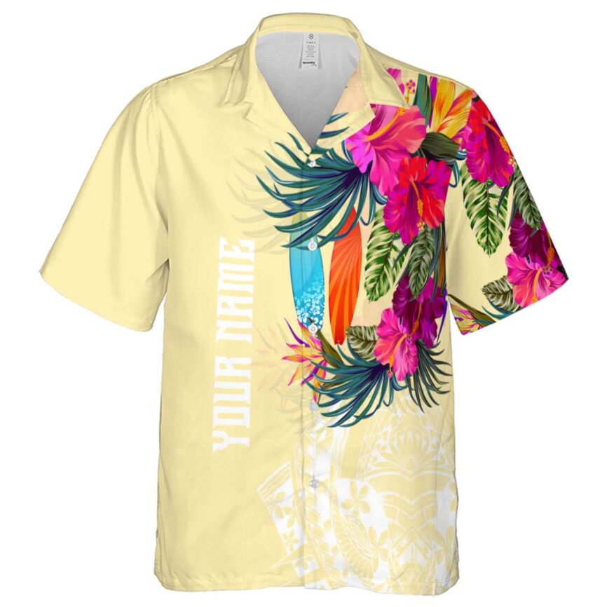 Custom Surf Polynesian Flowers Hawaiian Shirt Fashion forward