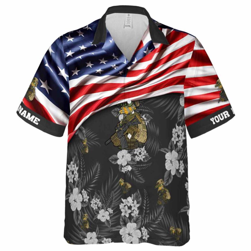 Custom Tactical US Flag Themed Hawaiian Shirt Fashion forward