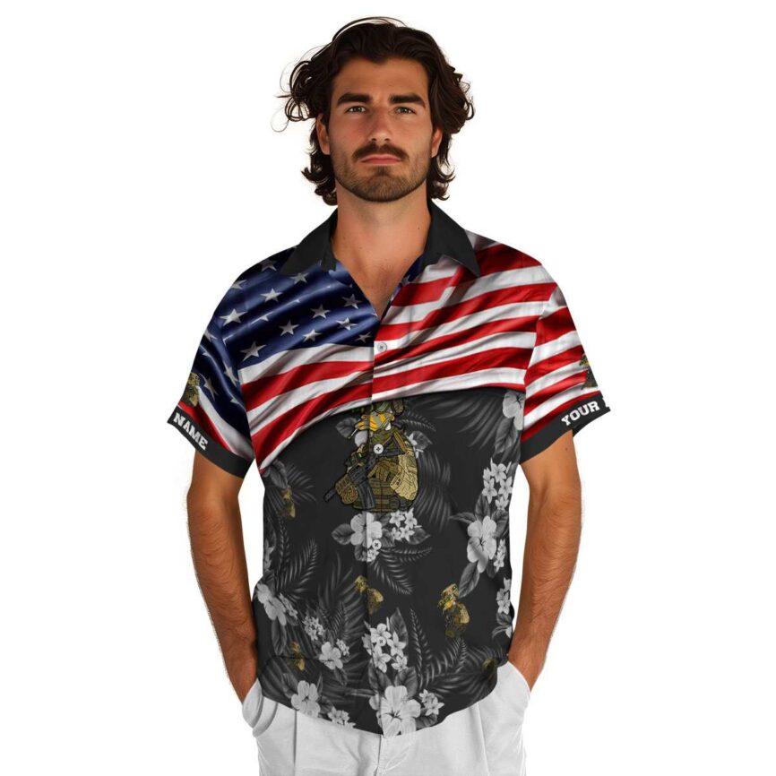 Custom Tactical US Flag Themed Hawaiian Shirt New Arrival