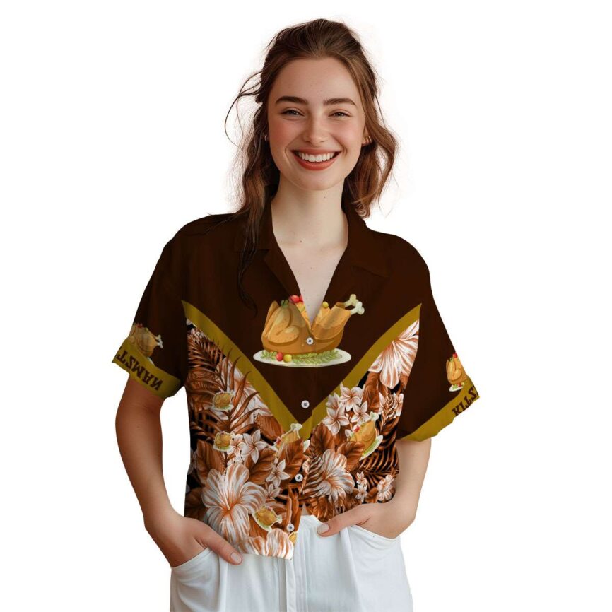 Custom Thanksgiving Bold Floral Number Hawaiian Shirt Top rated