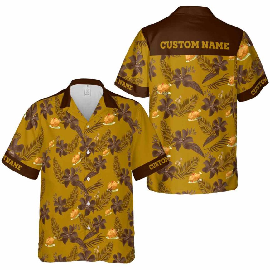 Custom Thanksgiving Tropical Flower Hawaiian Shirt Premium grade