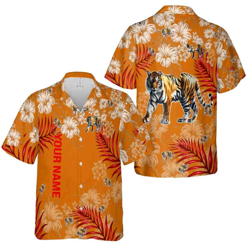 Custom Tiger Hibiscus Pattern Hawaiian Shirt Premium grade