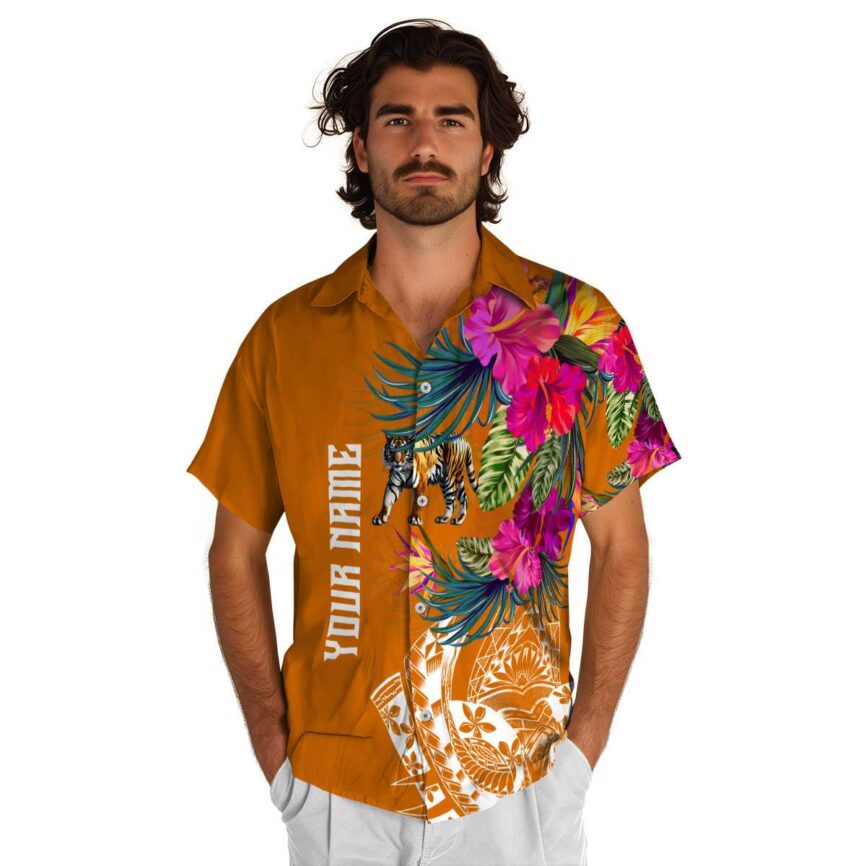 Custom Tiger Polynesian Flowers Hawaiian Shirt New Arrival