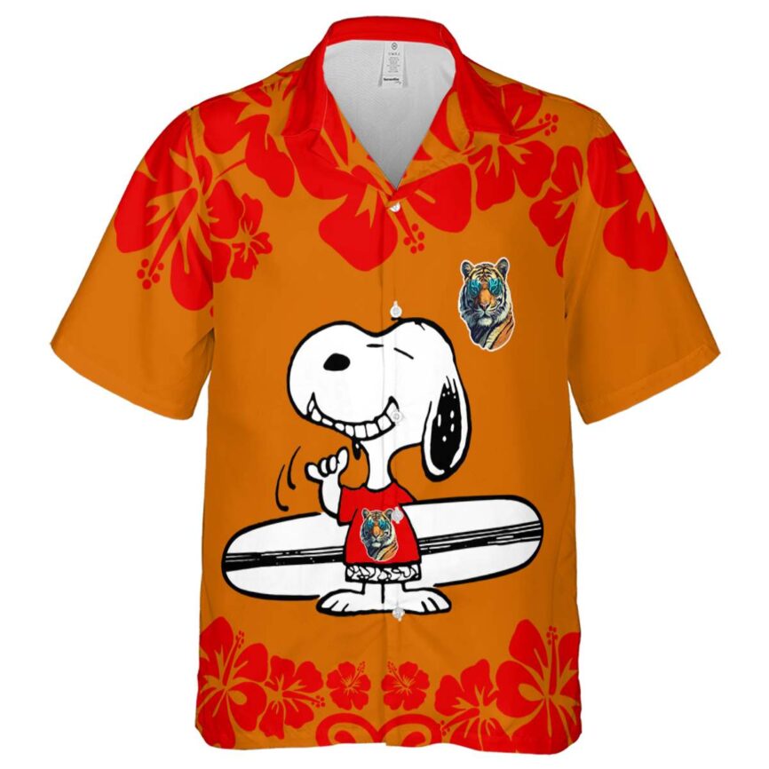 Custom Tiger Surfing Snoopy Hawaiian Shirt Fashion forward