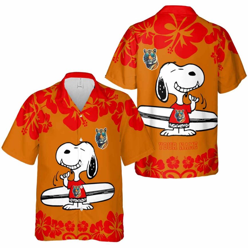 Custom Tiger Surfing Snoopy Hawaiian Shirt Premium grade