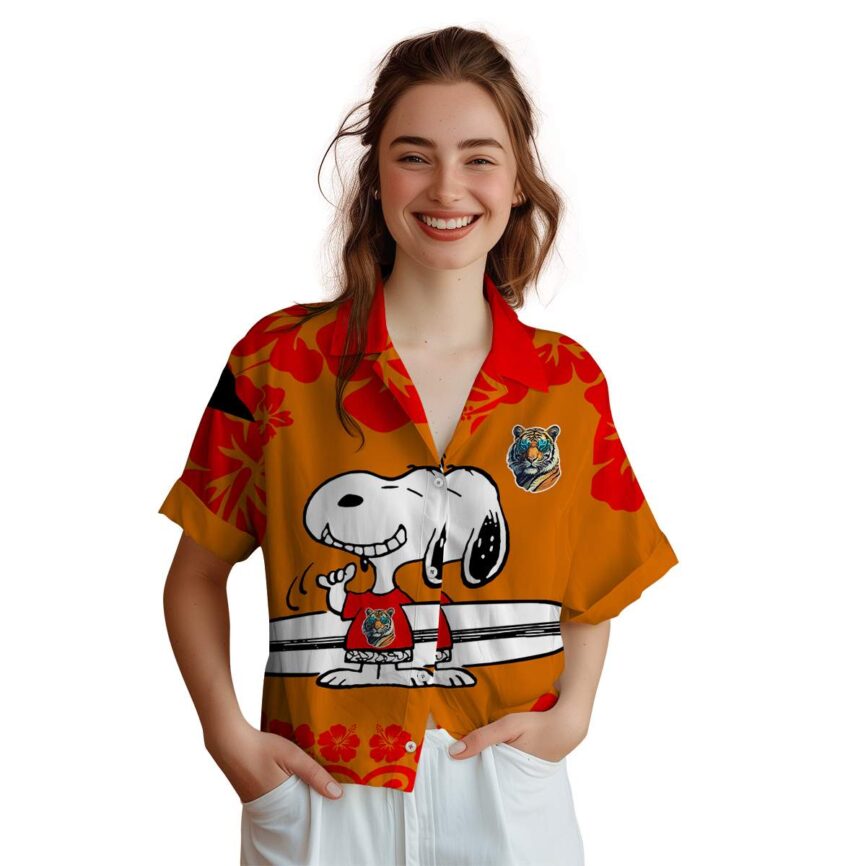 Custom Tiger Surfing Snoopy Hawaiian Shirt Top rated