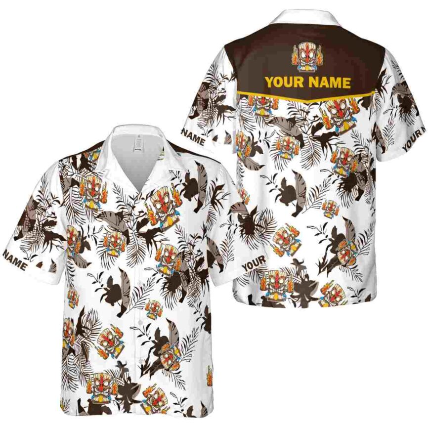 Custom Tiki Leafy Accents Hawaiian Shirt Premium grade