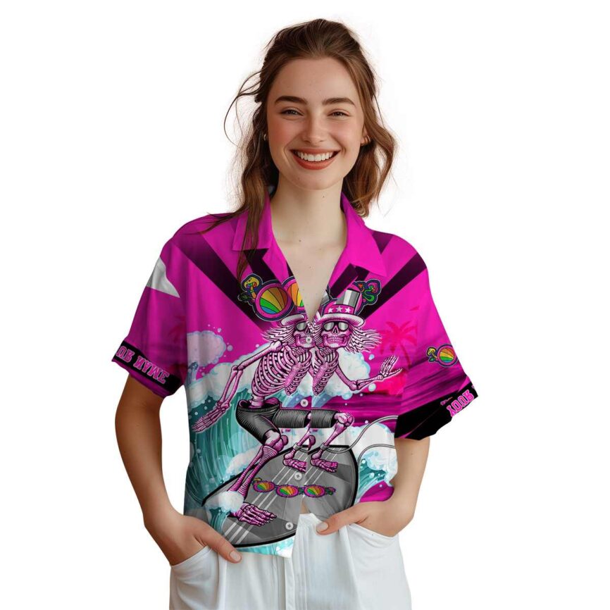 Custom Trippy Grateful Dead Motif Hawaiian Shirt Top rated