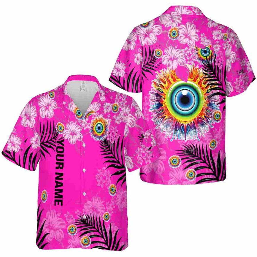 Custom Trippy Hibiscus Pattern Hawaiian Shirt Premium grade