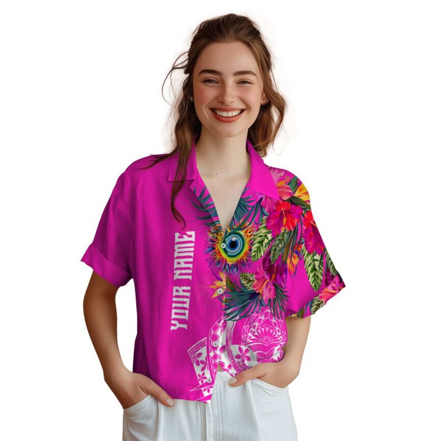 Custom Trippy Polynesian Flowers Hawaiian Shirt Top rated