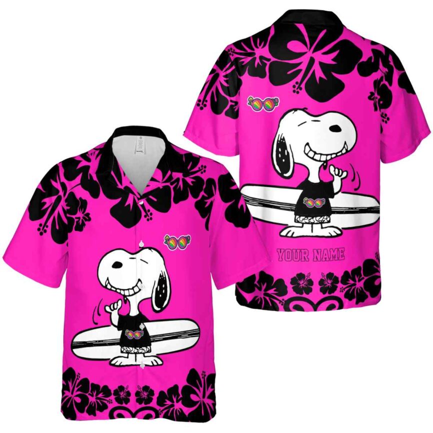 Custom Trippy Surfing Snoopy Hawaiian Shirt Premium grade