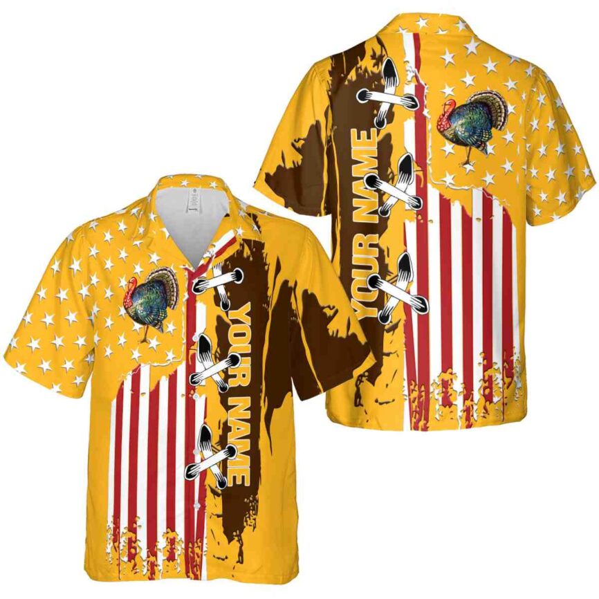 Custom Turkey Flag Stitches Hawaiian Shirt Premium grade