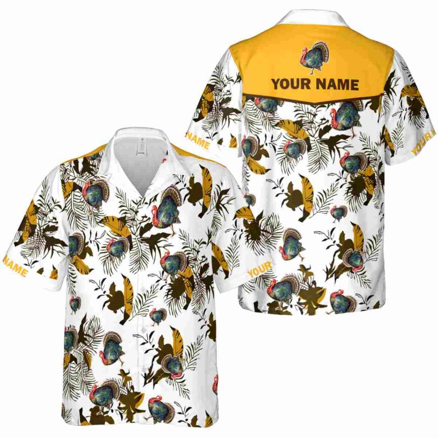 Custom Turkey Leafy Accents Hawaiian Shirt Premium grade