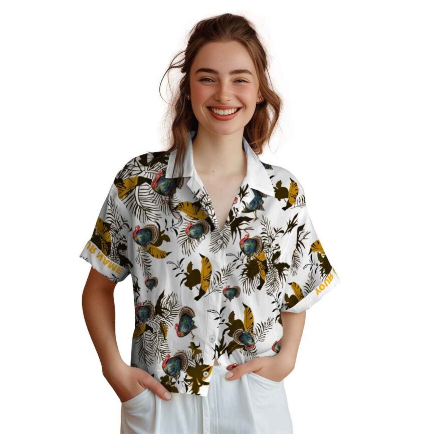 Custom Turkey Leafy Accents Hawaiian Shirt Top rated