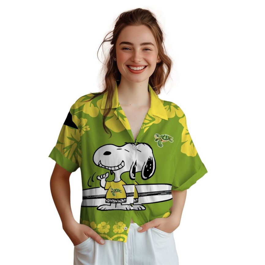 Custom Turtle Surfing Snoopy Hawaiian Shirt Top rated