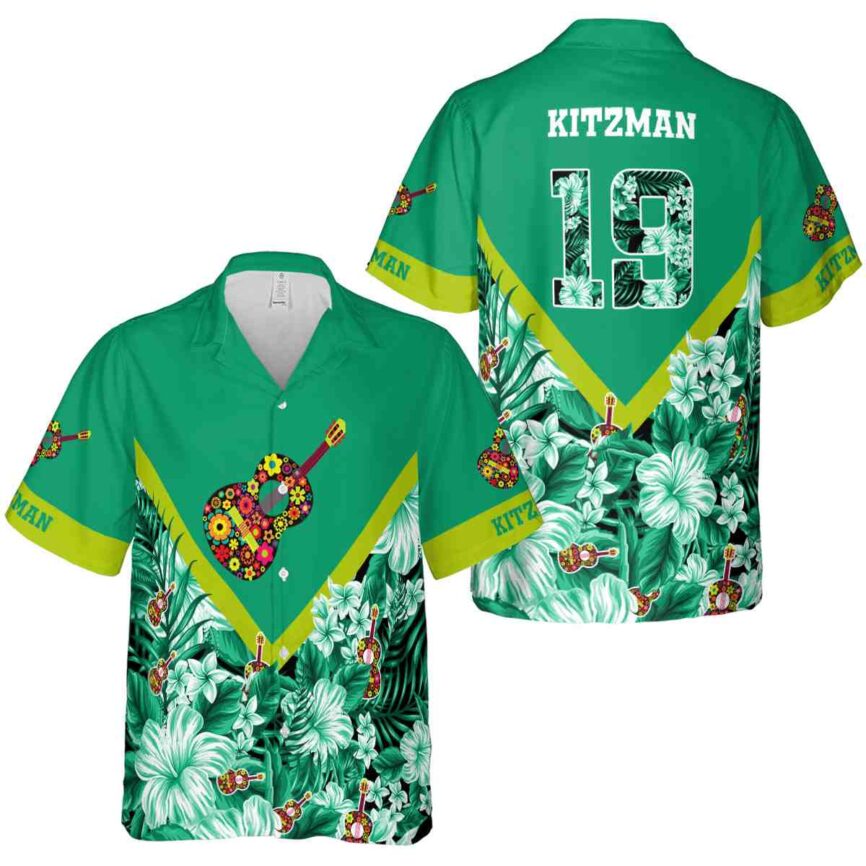 Custom Ukulele Bold Floral Number Hawaiian Shirt Premium grade