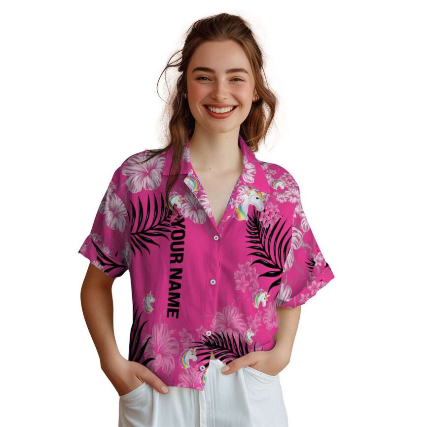 Custom Unicorn Hibiscus Pattern Hawaiian Shirt Top rated