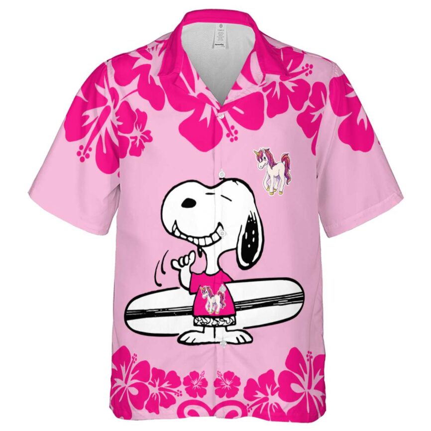 Custom Unicorn Surfing Snoopy Hawaiian Shirt Fashion forward