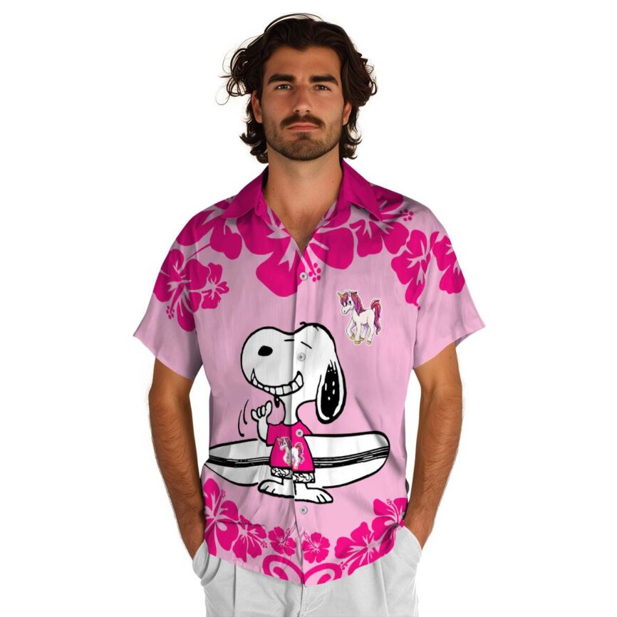 Custom Unicorn Surfing Snoopy Hawaiian Shirt New Arrival