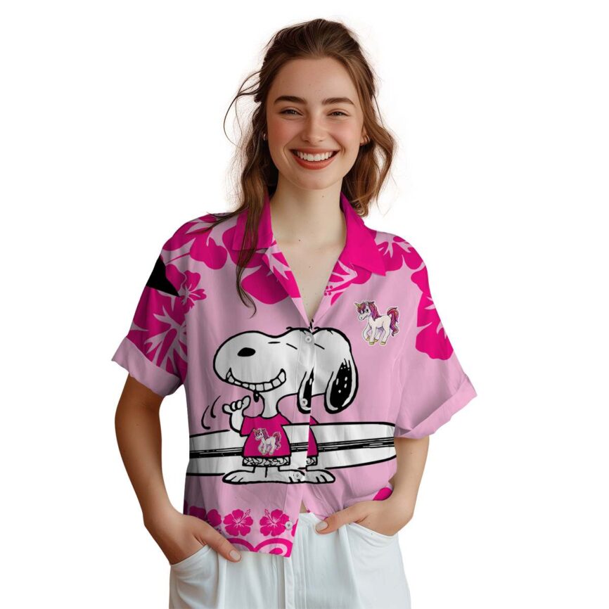 Custom Unicorn Surfing Snoopy Hawaiian Shirt Top rated