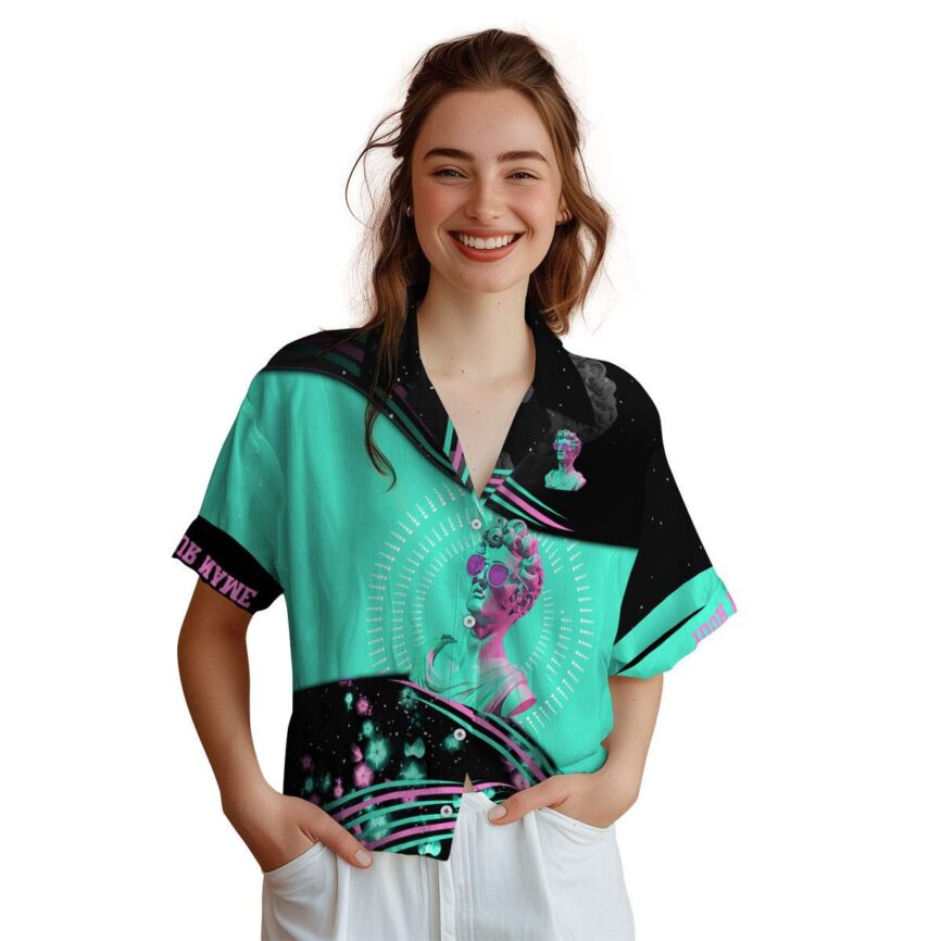 Custom Vaporwave Dynamic Swirl Hawaiian Shirt Top rated