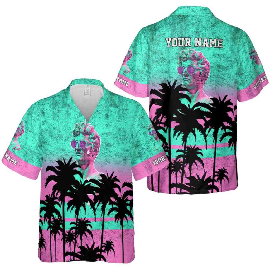 Custom Vaporwave Sunset Gradient Hawaiian Shirt Premium grade