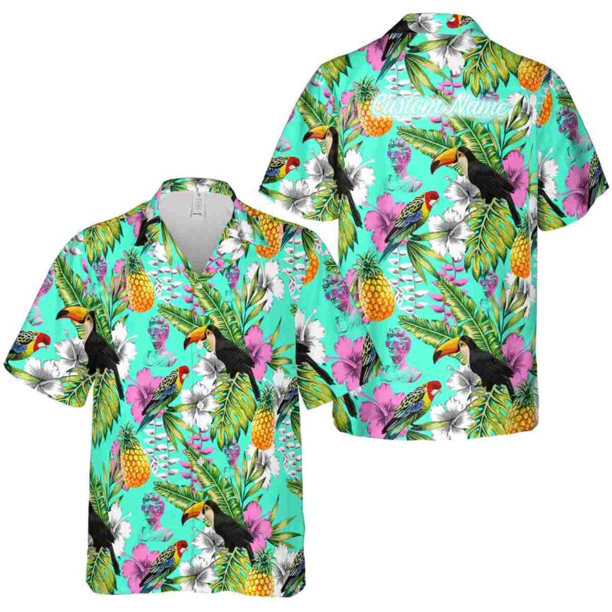 Custom Vaporwave Toucan Bird Hawaiian Shirt Premium grade