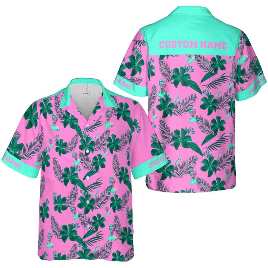 Custom Vaporwave Tropical Flower Hawaiian Shirt Premium grade