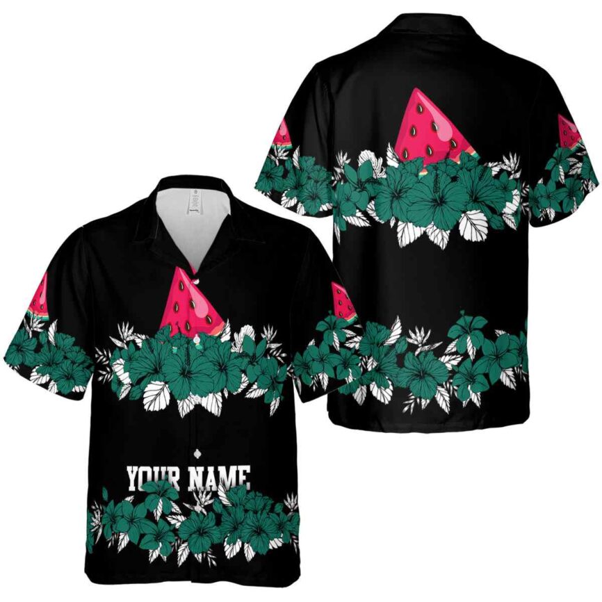 Custom Watermelon Hibiscus Band Hawaiian Shirt Premium grade