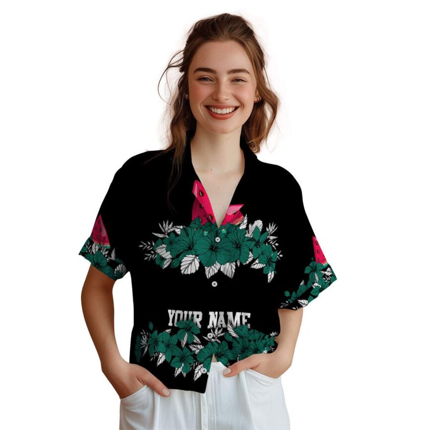 Custom Watermelon Hibiscus Band Hawaiian Shirt Top rated