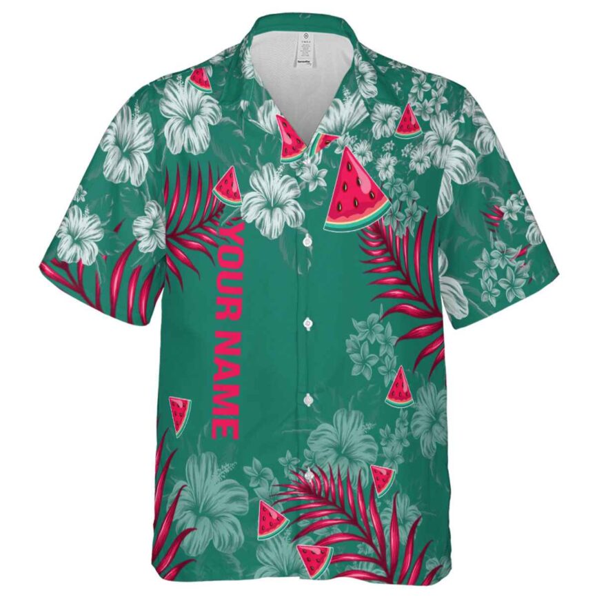 Custom Watermelon Hibiscus Pattern Hawaiian Shirt Fashion forward