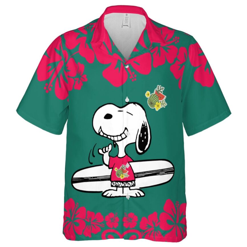 Custom Watermelon Surfing Snoopy Hawaiian Shirt Fashion forward