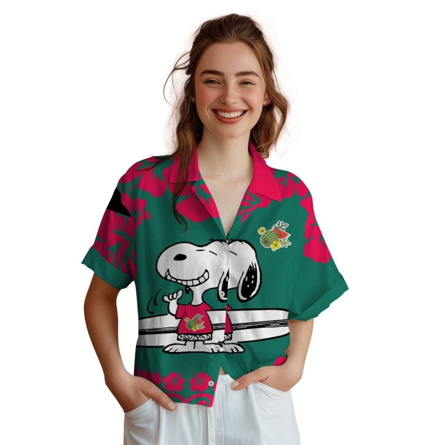 Custom Watermelon Surfing Snoopy Hawaiian Shirt Top rated