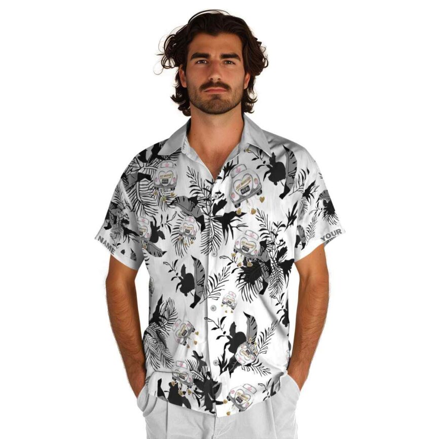 Custom Wedding Leafy Accents Hawaiian Shirt New Arrival