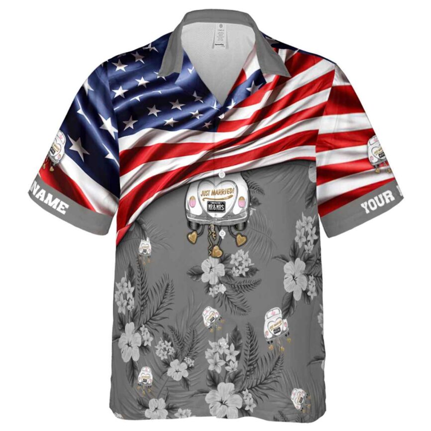 Custom Wedding US Flag Themed Hawaiian Shirt Fashion forward