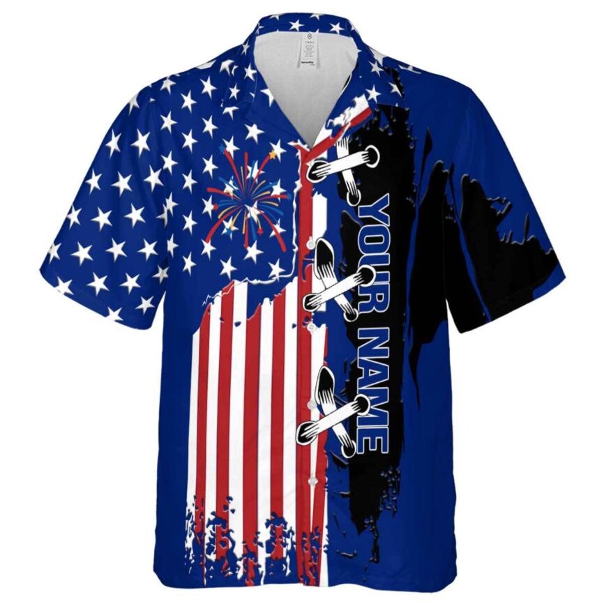 Customized 4th Of July Flag Stitches Hawaiian Shirt Fashion forward