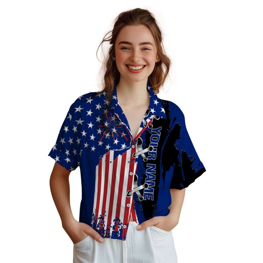 Customized 4th Of July Flag Stitches Hawaiian Shirt Top rated