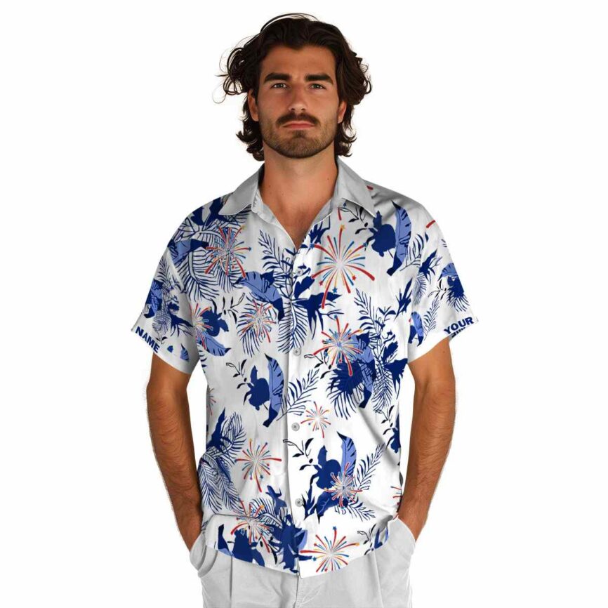 Customized 4th Of July Leafy Accents Hawaiian Shirt New Arrival