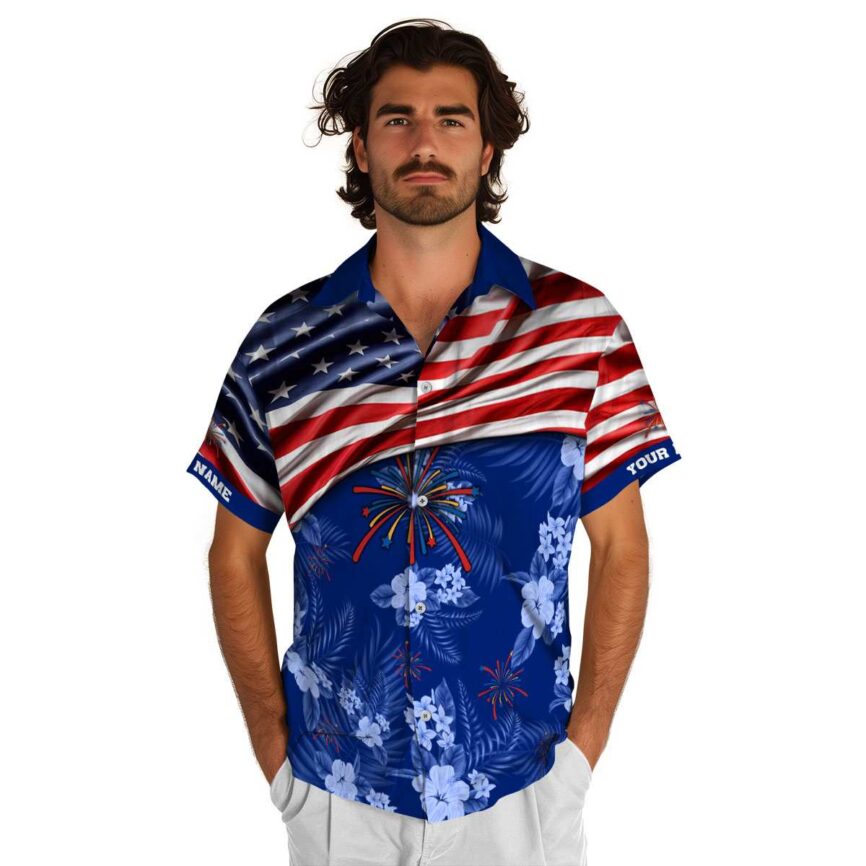 Customized 4th Of July US Flag Themed Hawaiian Shirt New Arrival