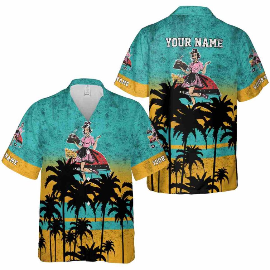 Customized 50s Sunset Gradient Hawaiian Shirt Premium grade