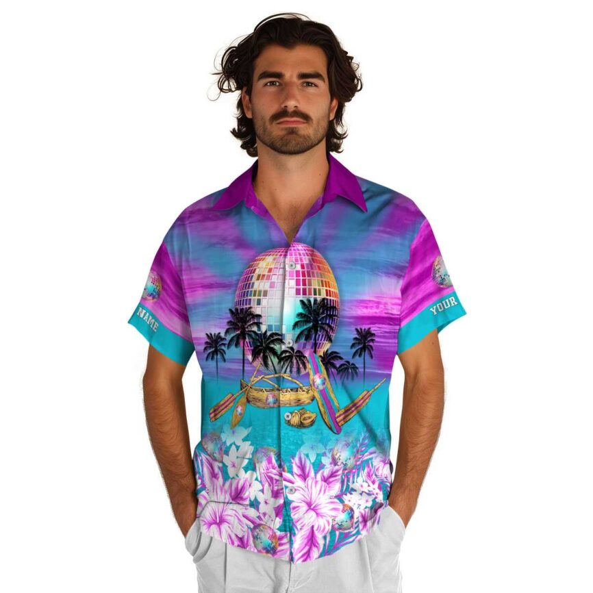 Customized 70s Sunset Beach Canoe Hawaiian Shirt New Arrival