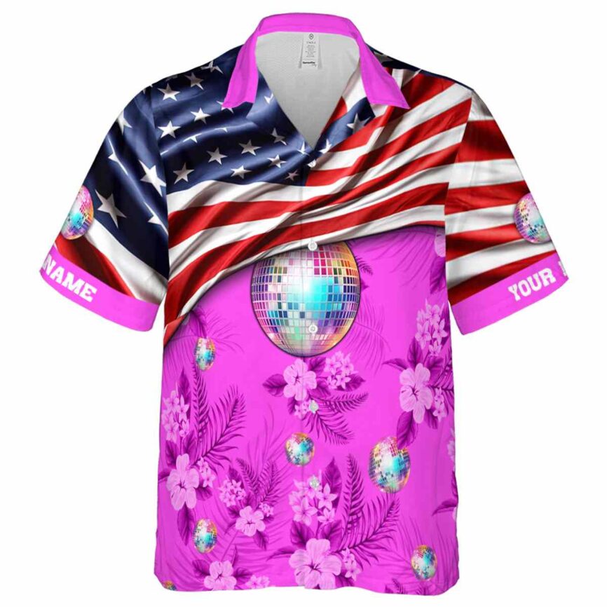 Customized 70s US Flag Themed Hawaiian Shirt Fashion forward