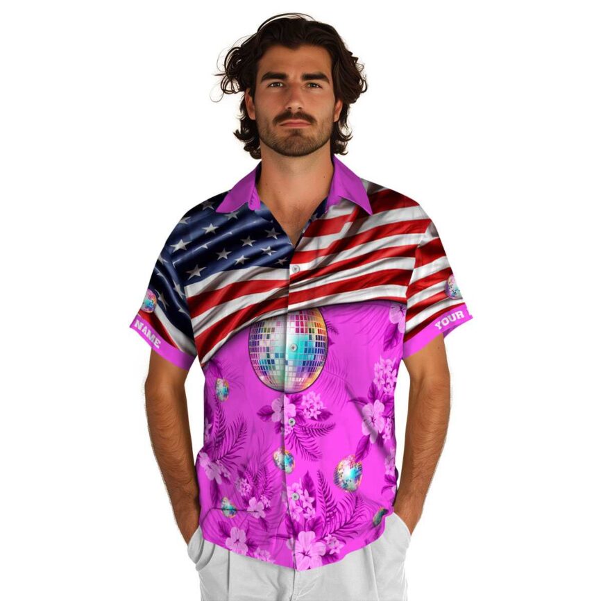 Customized 70s US Flag Themed Hawaiian Shirt New Arrival